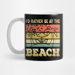 I'D RATHER BE AT THE BEACH - Tropical Surfer Summer Mug